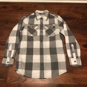 Boys Hawk Button Up Plaid Shirt